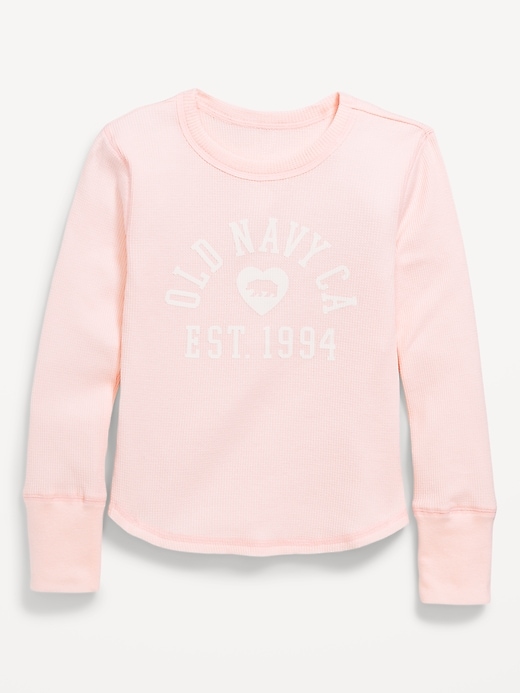 Image number 1 showing, Long-Sleeve Logo Graphic Thermal-Knit T-Shirt for Girls