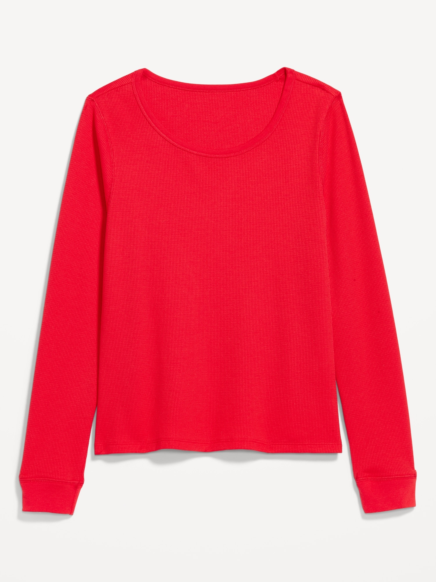 Scoop-Neck Waffle Pajama Top