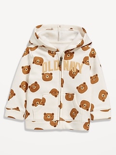 Printed Logo-Graphic Zip Hoodie for Baby