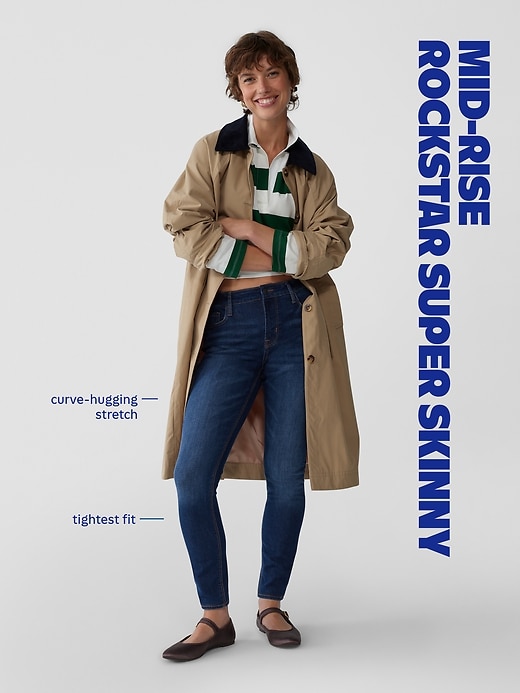 Image number 6 showing, Extra High-Waisted Rockstar 360° Stretch Super-Skinny Jeans