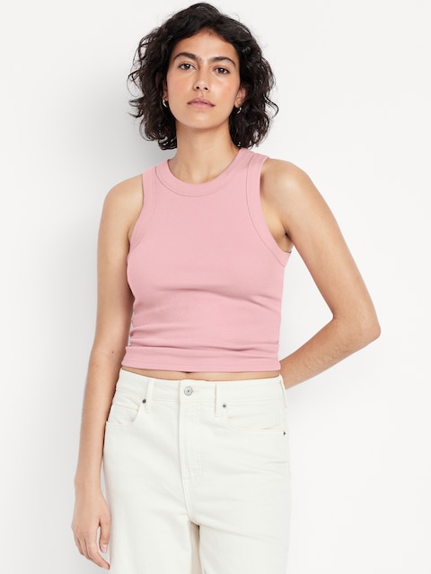 Snug Crop Tank Top - Mauve Comfort