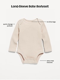 Image number 3 showing, Printed Long-Sleeve Ribbed Bodysuit for Baby