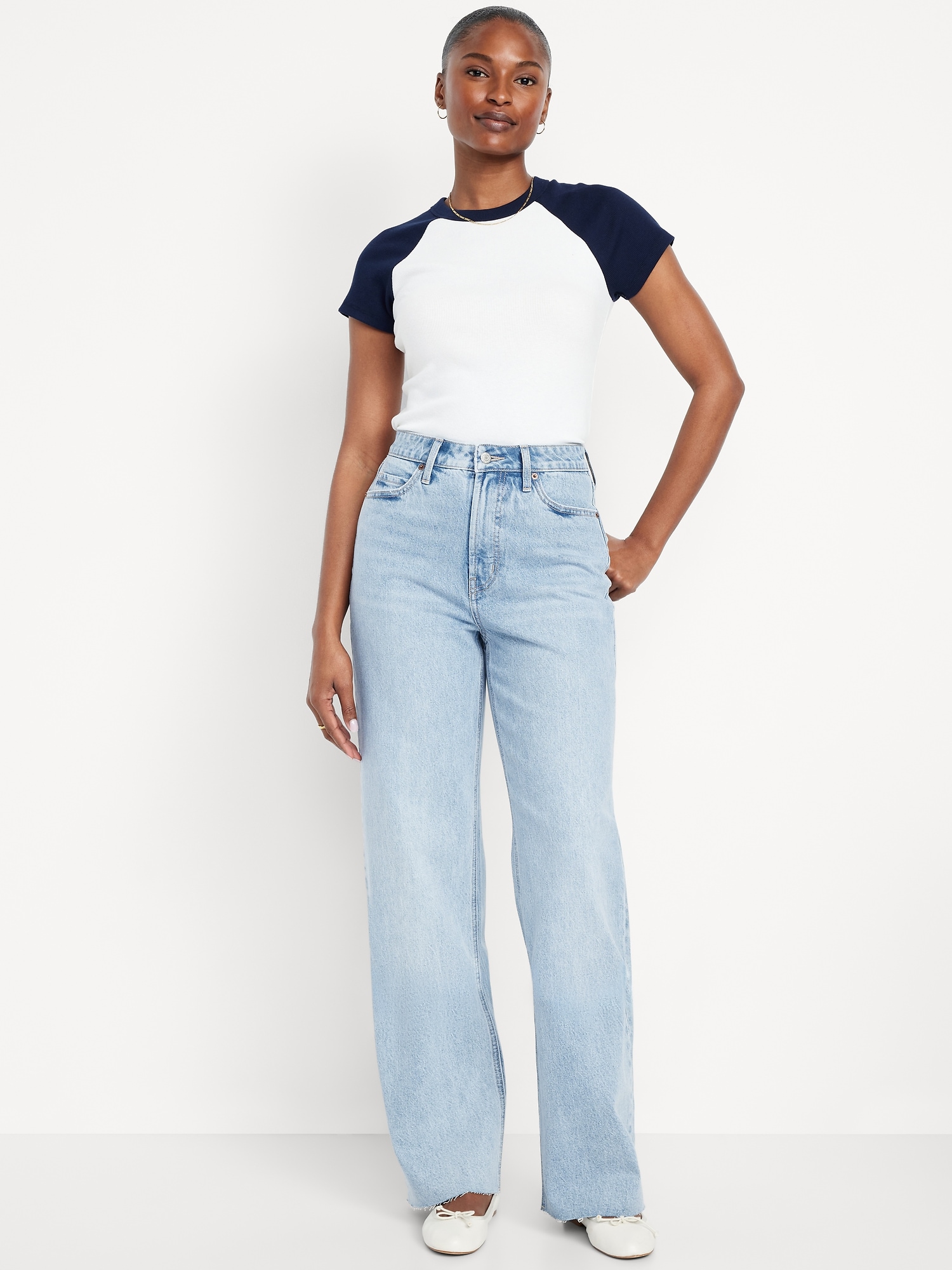 Curvy Extra High-Waisted Sky-Hi Wide-Leg Jeans