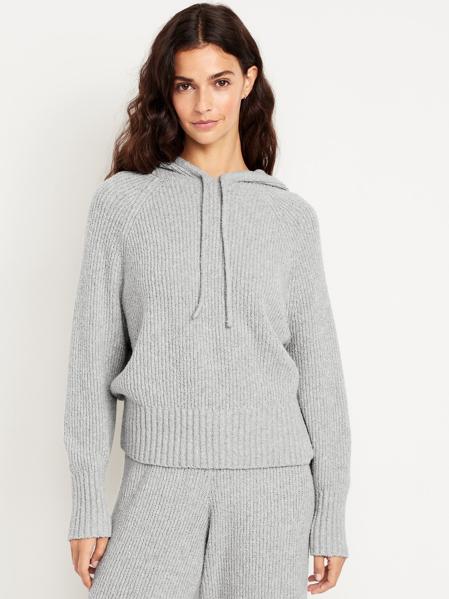 Bouclé Pullover Hoodie Sweater