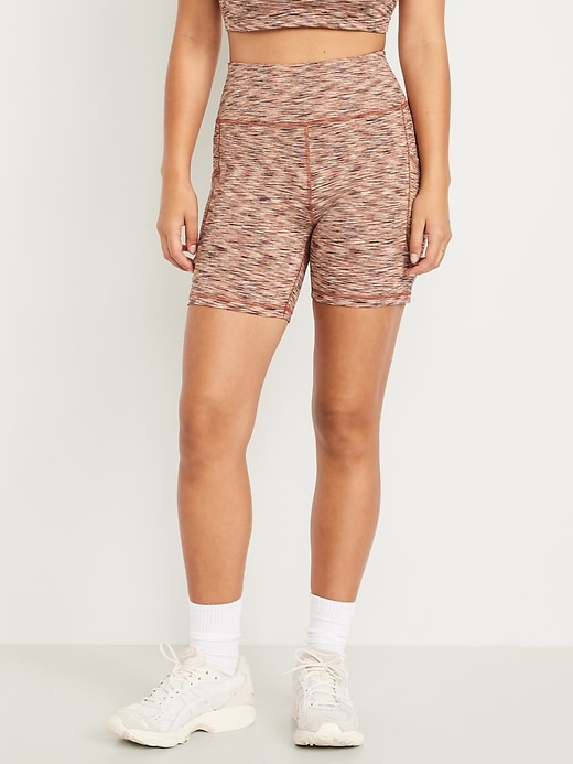 Image number 4 showing, High-Waisted PowerSoft Pocket Biker Shorts -- 6-inch inseam