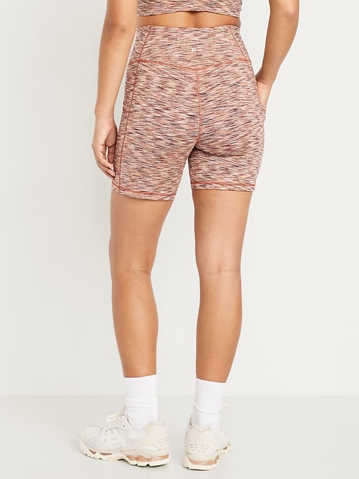 Image number 5 showing, High-Waisted PowerSoft Pocket Biker Shorts -- 6-inch inseam