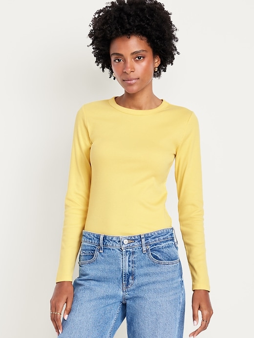 Image number 1 showing, Snug Long-Sleeve Crew-Neck T-Shirt