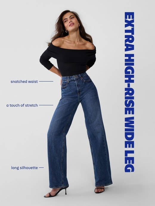 Image number 10 showing, Extra High-Waisted Cuffed Wide-Leg Jeans