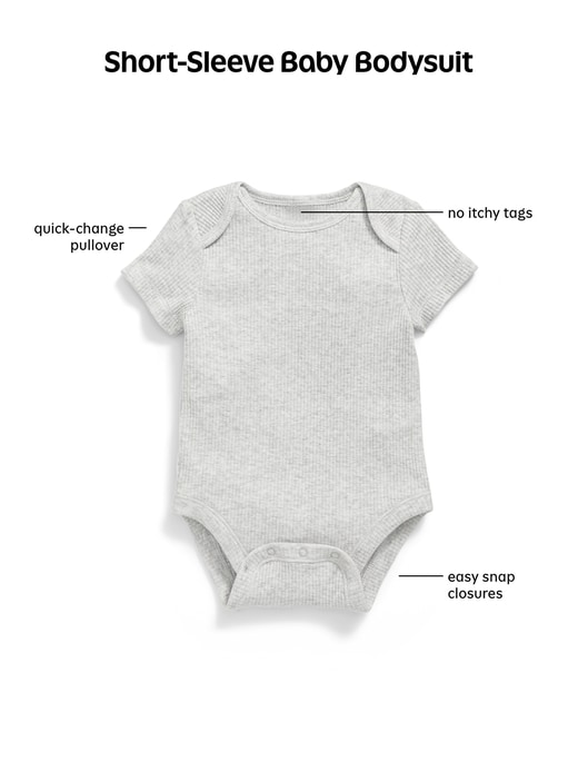 Image number 3 showing, Printed Short-Sleeve Unisex Bodysuit for Baby