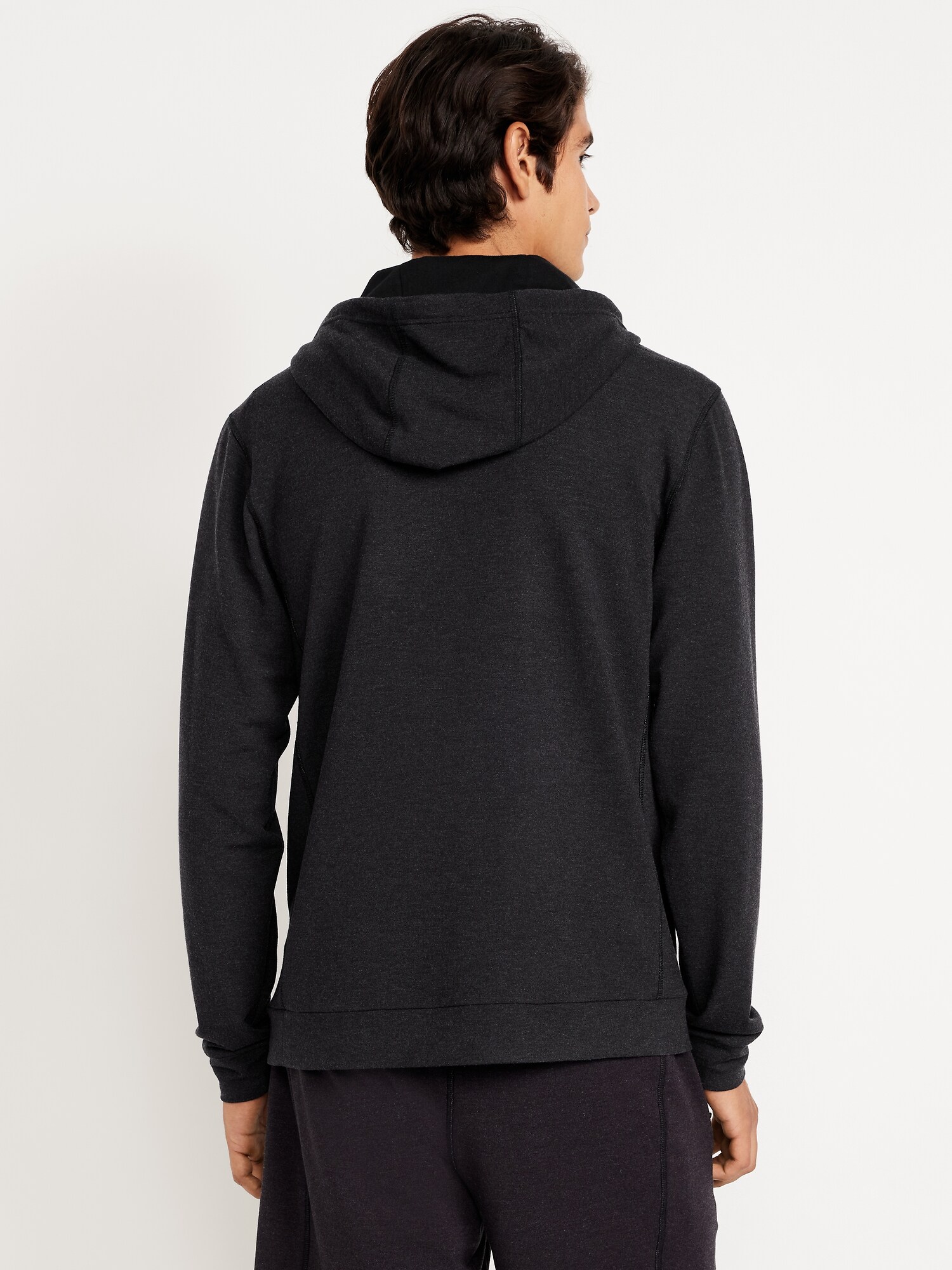 Мужское худи Old Navy Recharge Knit Pullover, цвет: Чёрный меланжевый — фото 2