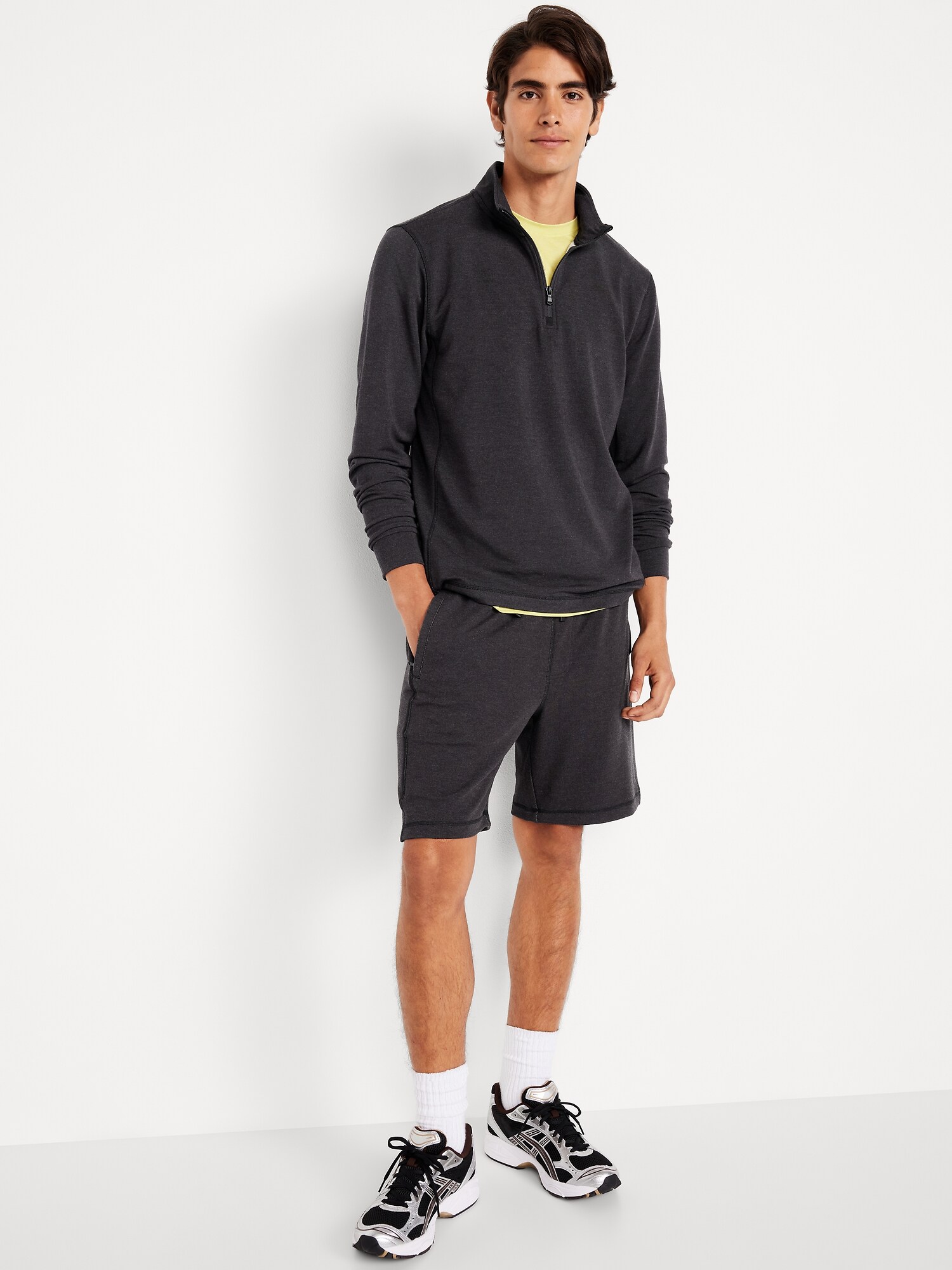 Мужской свитер Old Navy Recharge Knit Quarter-Zip Pullover, цвет: Чёрный — фото 3