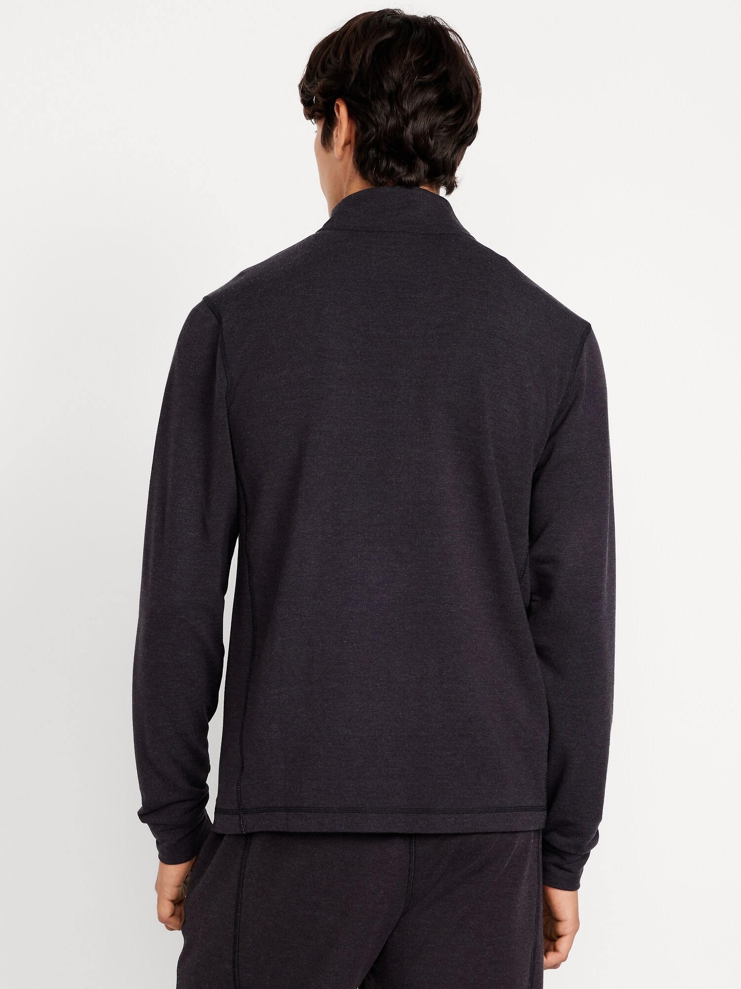 Мужской свитер Old Navy Recharge Knit Quarter-Zip Pullover, цвет: Чёрный — фото 2