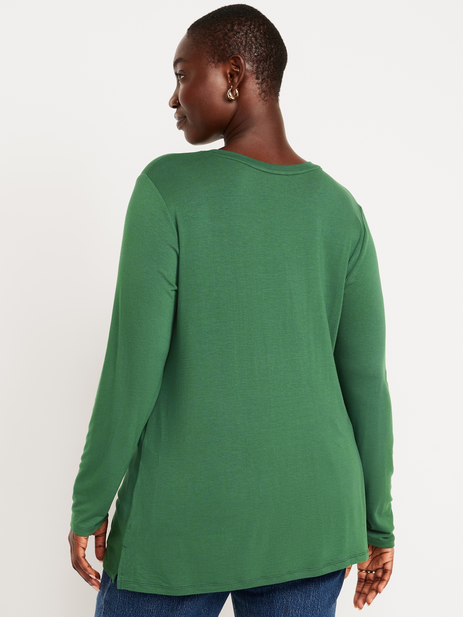 Luxe Long-Sleeve Crew-Neck Tunic