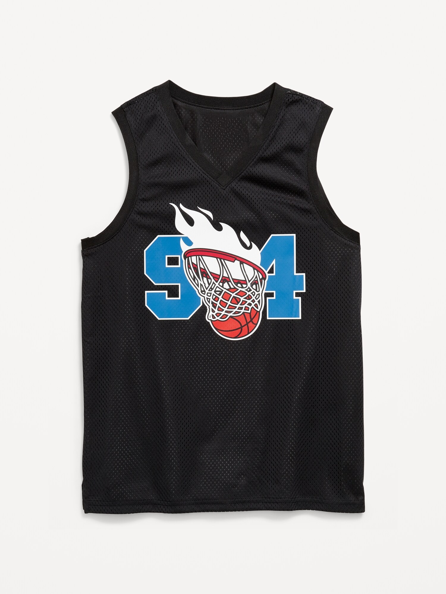 Топ Old Navy Mesh Graphic Basketball Tank Top для мальчиков, цвет: Чёрный — фото 4
