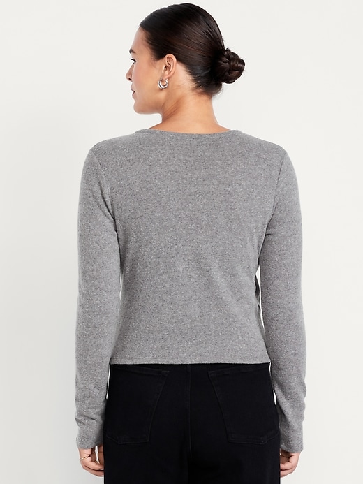 Image number 5 showing, Long-Sleeve Wrap-Front Top