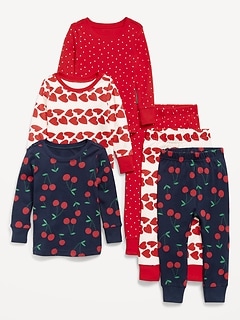 Snug-Fit Printed Pajama 6-Piece for Toddler & Baby
