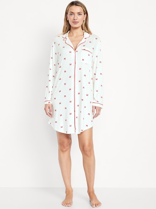 Image number 1 showing, Long-Sleeve Knit Sleep Shirt