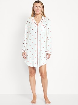 Long-Sleeve Knit Sleep Shirt - image 3