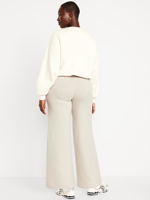 Image number 5 showing, High-Waisted Fleece-Lined Super Wide-Leg Pants