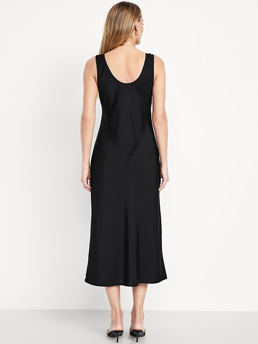 Image number 2 showing, Sleeveless Satin Midi Dress