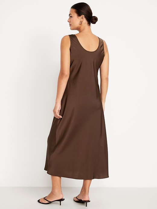 Image number 8 showing, Sleeveless Satin Midi Dress