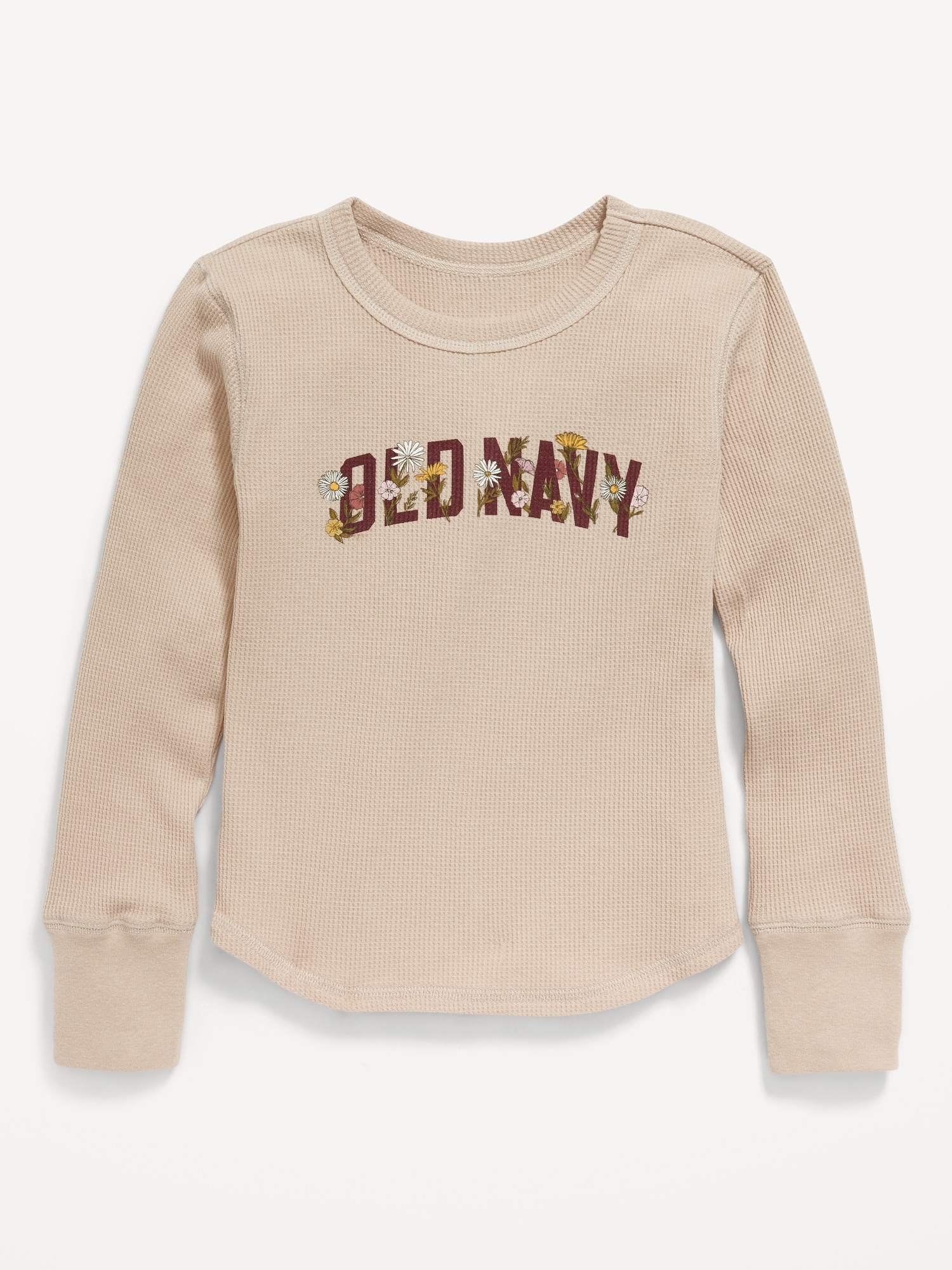 Long-Sleeve Logo Graphic Thermal-Knit T-Shirt for Girls