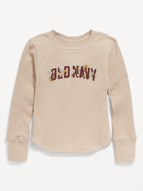 Long-Sleeve Logo Graphic Thermal-Knit T-Shirt for Girls - Moonsand