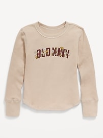 Image number 1 showing, Long-Sleeve Logo Graphic Thermal-Knit T-Shirt for Girls