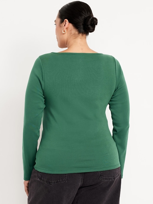 Image number 7 showing, Snug Long-Sleeve Boat-Neck T-Shirt