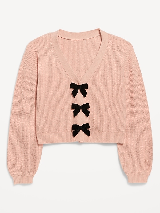 Image number 5 showing, SoSoft V-Neck Bow-Front Cardigan Sweater