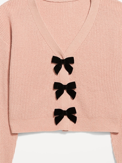 Image number 6 showing, SoSoft V-Neck Bow-Front Cardigan Sweater