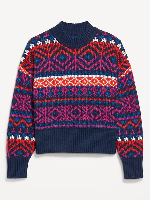 Image number 5 showing, SoSoft Mock-Neck Fair Isle Sweater