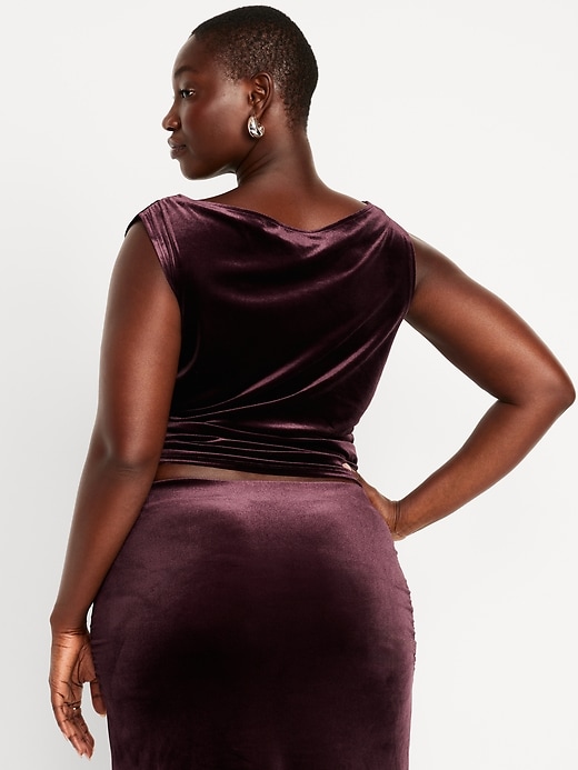 Image number 5 showing, Velvet Ruched Top