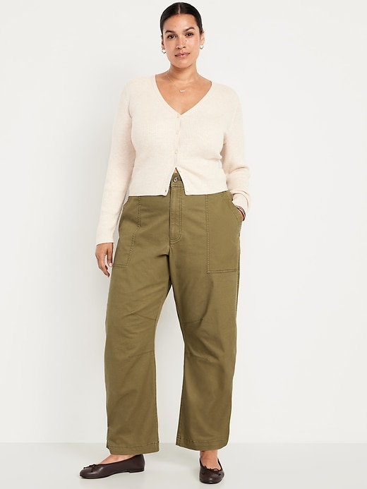 Image number 7 showing, Mid-Rise Twill Barrel Pants