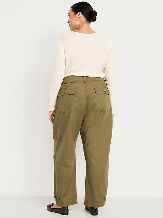 Image number 8 showing, Mid-Rise Twill Barrel Pants