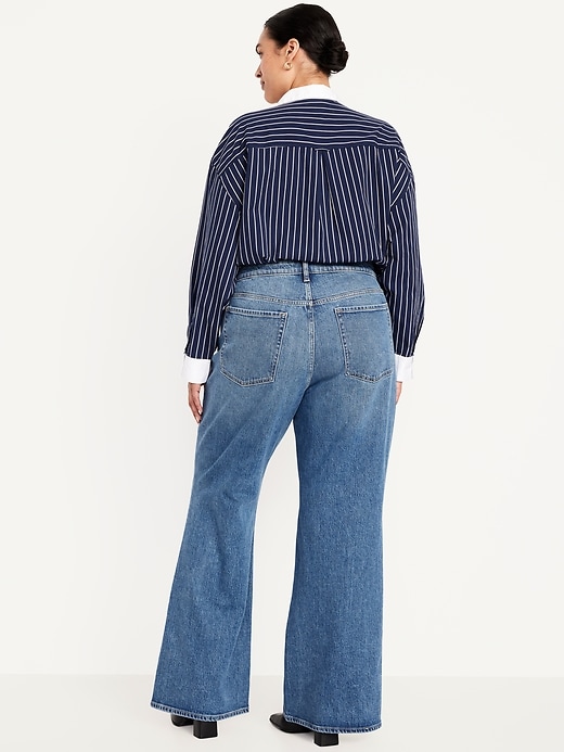 Image number 4 showing, Mid-Rise Loose Boot-Cut Jeans