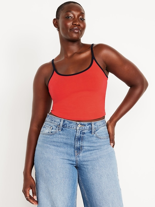 Image number 4 showing, Tipped Jersey Cropped Cami Top