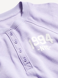 Image number 3 showing, SoComfy Oversized Button-Front Graphic Sweatshirt