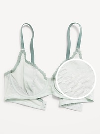 Image number 3 showing, Lace-Trim Mesh-Dot Balconette Bra
