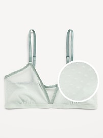 Image number 3 showing, Lace-Trim Dot-Mesh Bralette