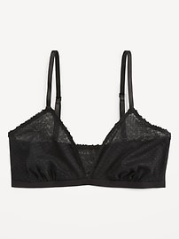 Image number 1 showing, Lace-Trim Dot-Mesh Bralette