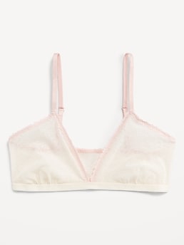 Lace-Trim Dot-Mesh Bralette - image 3