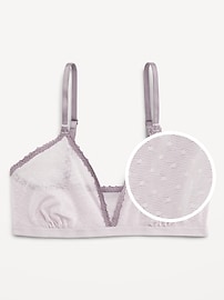 Image number 3 showing, Lace-Trim Dot-Mesh Bralette