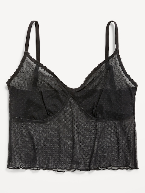 Mesh Cami Bra - Black Jack