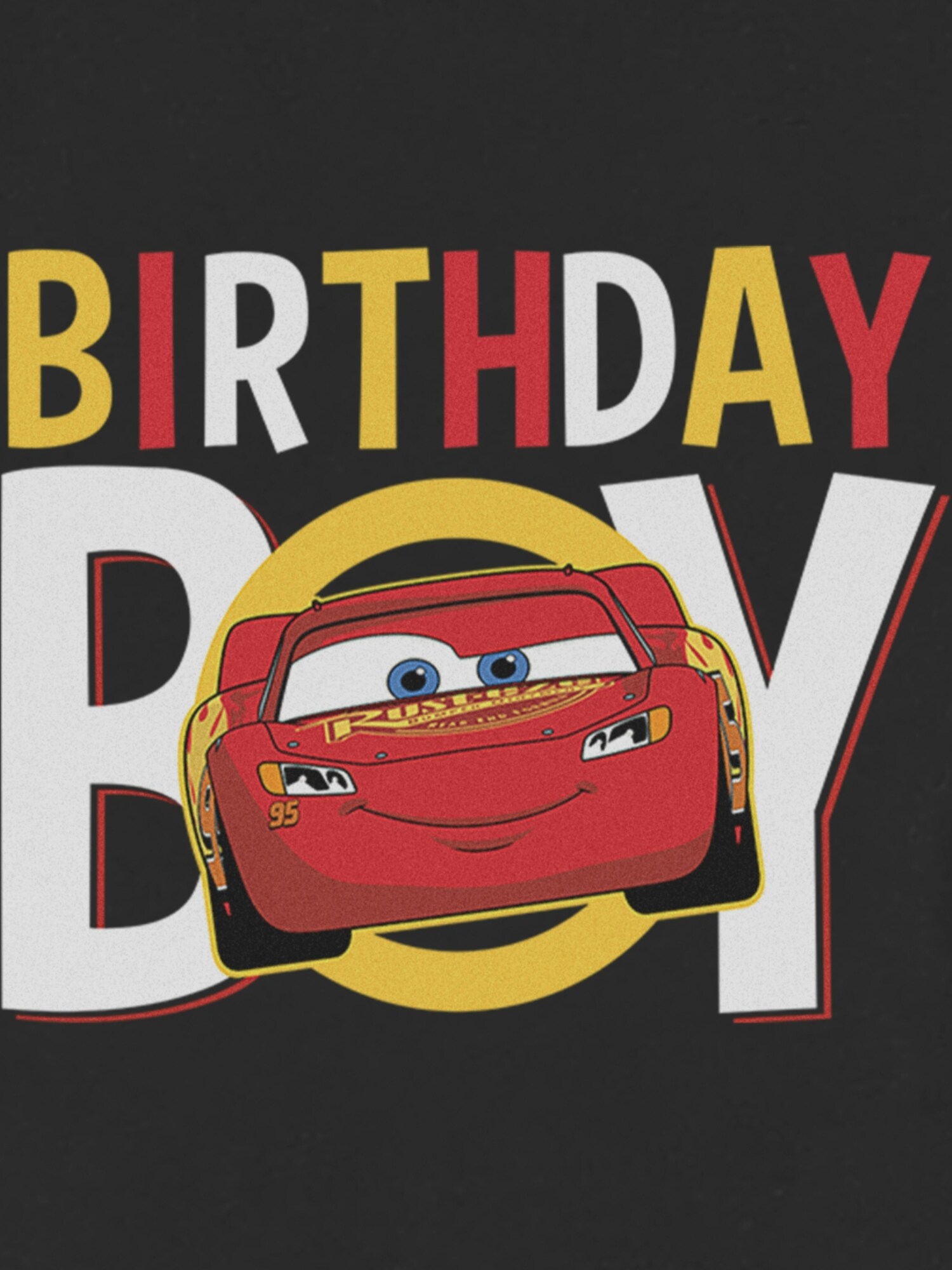 Детская футболка Old Navy Disney McQueen Birthday Boy с принтом для малышей, цвет: Чёрный — фото 2