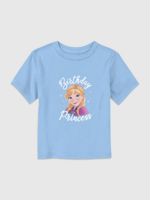 Disney Frozen Birthday Princess Graphic T-Shirt for Toddler - Light Blue