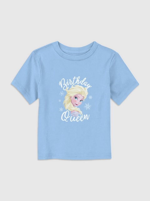 Disney Frozen Birthday Queen Graphic T-Shirt for Toddler - Light Blue