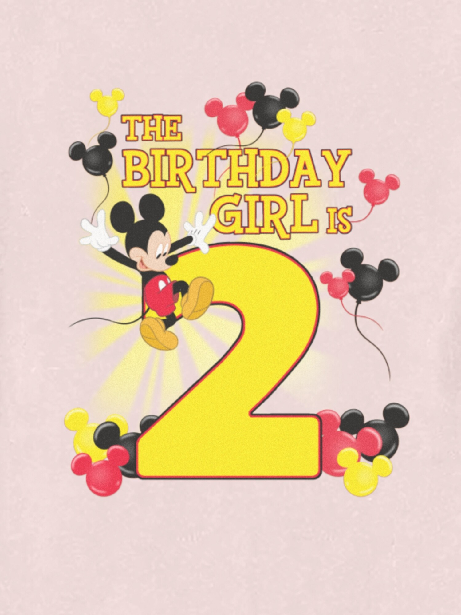 Футболка Old Navy Disney Mickey Birthday Girl Is 2 Graphic T-Shirt для малышей, цвет: Розовый — фото 2