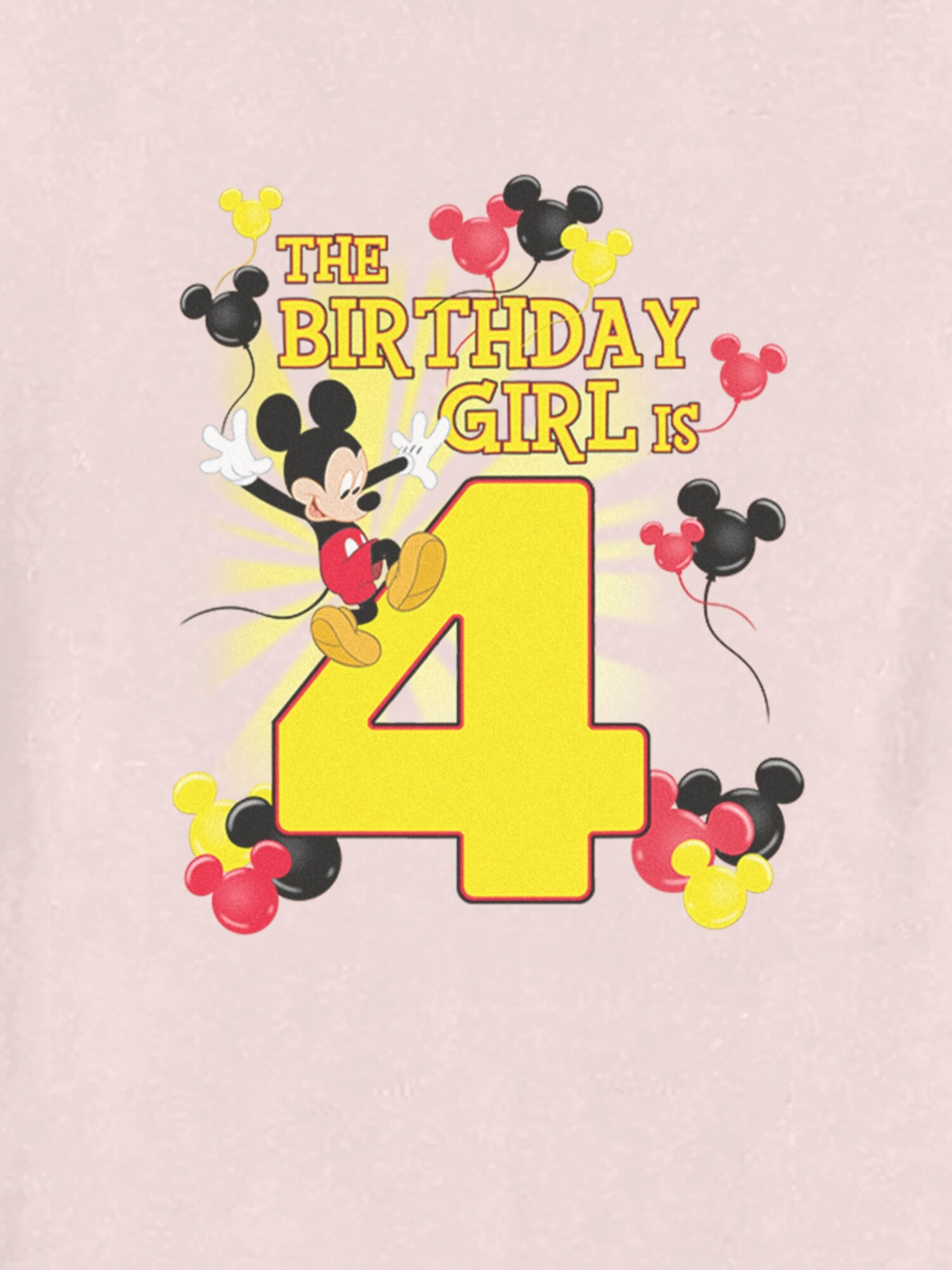 Футболка Old Navy Disney Mickey Birthday Girl Is 4 Graphic T-Shirt для малышей, цвет: Розовый — фото 2