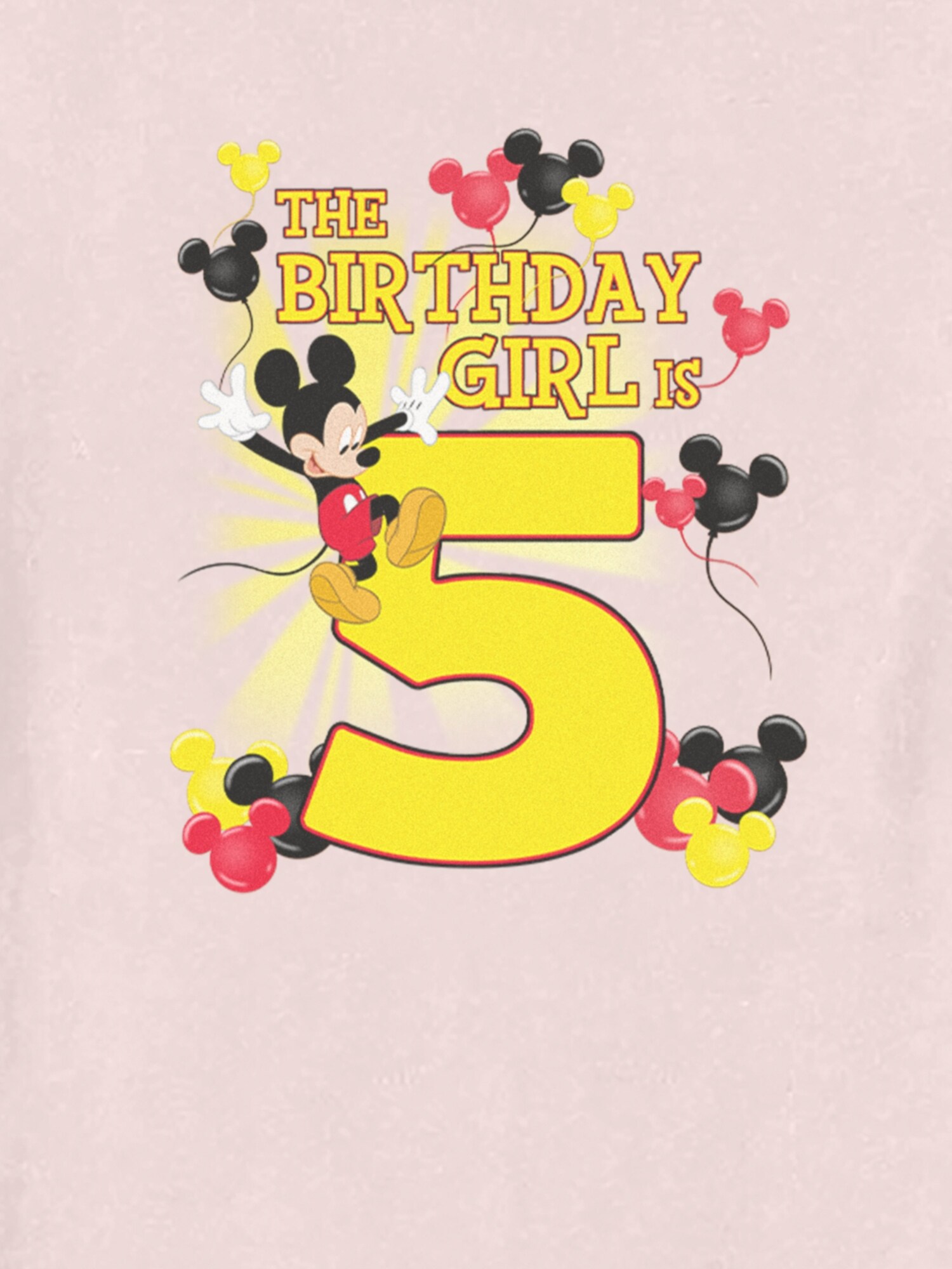 Футболка Old Navy Disney Mickey Birthday Girl Is 5 Graphic T-Shirt для малышей, цвет: Розовый — фото 2